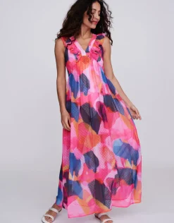 Pia Rossini Bardolino Maxi Dress - Fuchsia Pink Fashion