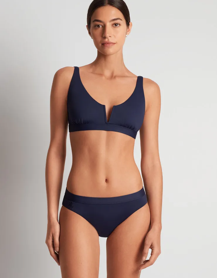 Lauren Ralph Lauren Beach Club Solids Band Hipster Bikini Pant - Dark Navy Clearance