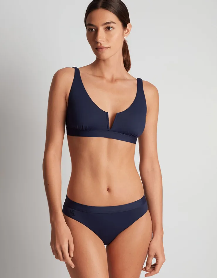 Lauren Ralph Lauren Beach Club Solids Band Hipster Bikini Pant - Dark Navy Clearance