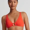 Lauren Ralph Lauren Beach Club Solids Macrame Ring OTS Bikini Top - Persimmon Discount