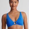 Lauren Ralph Lauren Beach Club Solids Macrame Ring OTS Bikini Top - Electric Blue New