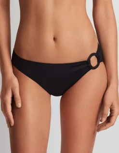 Lauren Ralph Lauren Beach Club Solids Macrame Ring Bikini Pant - Black Outlet