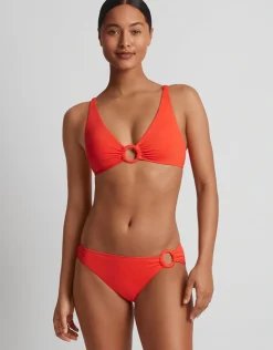Lauren Ralph Lauren Beach Club Solids Macrame Ring Bikini Pant - Persimmon Online
