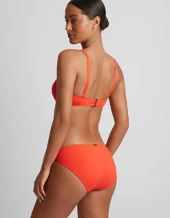 Lauren Ralph Lauren Beach Club Solids Macrame Ring OTS Bikini Top - Persimmon Discount