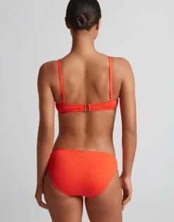 Lauren Ralph Lauren Beach Club Solids Macrame Ring OTS Bikini Top - Persimmon Discount