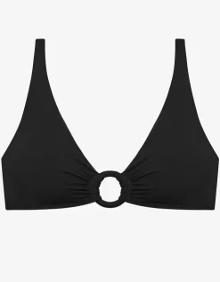 Lauren Ralph Lauren Beach Club Solids Macrame Ring OTS Bikini Top - Black Discount