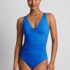Lauren Ralph Lauren Beach Club Solids Ring OTS Underwired Swimsuit - Electric Blue Hot