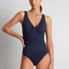 Lauren Ralph Lauren Beach Club Solids Ring OTS Underwired Swimsuit - Dark Navy Best