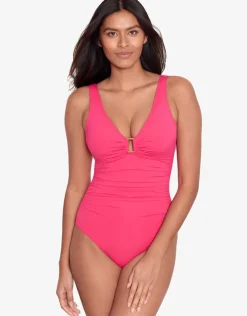 Lauren Ralph Lauren Beach Club Solids Ring OTS Swimsuit - Passionfruit Online