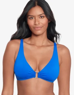 Lauren Ralph Lauren Beach Club Solids Ring OTS Bikini Top - Royal Blue Outlet