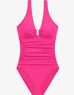 Lauren Ralph Lauren Beach Club Solids Ring OTS Swimsuit - Passionfruit Online