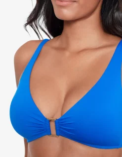 Lauren Ralph Lauren Beach Club Solids Ring OTS Bikini Top - Royal Blue Outlet