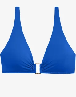Lauren Ralph Lauren Beach Club Solids Ring OTS Bikini Top - Royal Blue Outlet