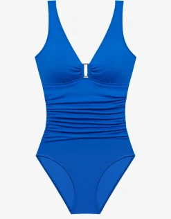 Lauren Ralph Lauren Beach Club Solids Ring OTS Underwired Swimsuit - Electric Blue Hot