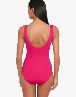 Lauren Ralph Lauren Beach Club Solids Ruffle Swimsuit - Orchid Hot