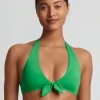 Lauren Ralph Lauren Beach Club Solids Tie Front Halter Bikini Top - Palm Green Online