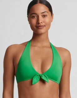 Lauren Ralph Lauren Beach Club Solids Tie Front Halter Bikini Top - Palm Green Online