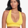 Lauren Ralph Lauren Beach Club Solids Twist X Back Bikini Top - Yellow Best