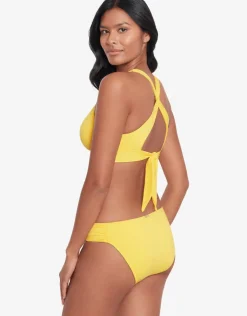 Lauren Ralph Lauren Beach Club Solids Twist X Back Bikini Top - Yellow Best