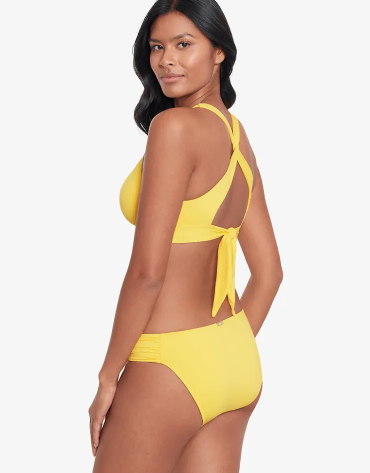 Lauren Ralph Lauren Beach Club Solids Twist X Back Bikini Top - Yellow Best