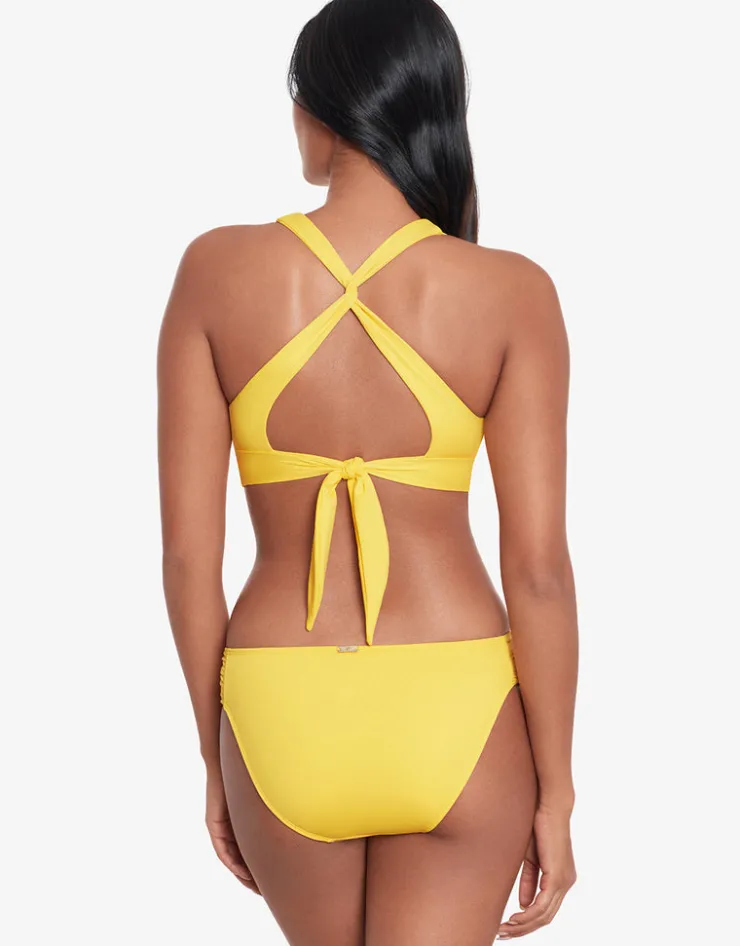 Lauren Ralph Lauren Beach Club Solids Twist X Back Bikini Top - Yellow Best