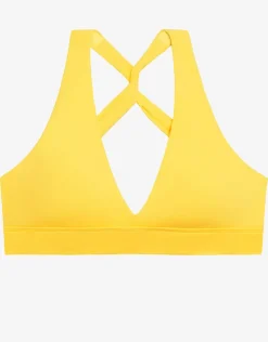 Lauren Ralph Lauren Beach Club Solids Twist X Back Bikini Top - Yellow Best