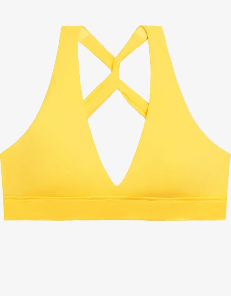 Lauren Ralph Lauren Beach Club Solids Twist X Back Bikini Top - Yellow Best