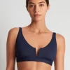 Lauren Ralph Lauren Beach Club Solids V Wire OTS Bikini Top - Dark Navy Clearance