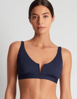 Lauren Ralph Lauren Beach Club Solids V Wire OTS Bikini Top - Dark Navy Clearance