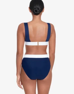 Lauren Ralph Lauren Bel Air High Waist Bikini Pant - Navy and White Hot