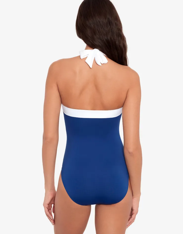 Lauren Ralph Lauren Bel Air Mio Bandeau Swimsuit - Sapphire New