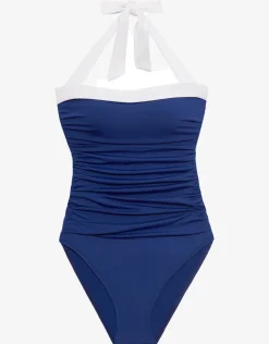 Lauren Ralph Lauren Bel Air Mio Bandeau Swimsuit - Sapphire New