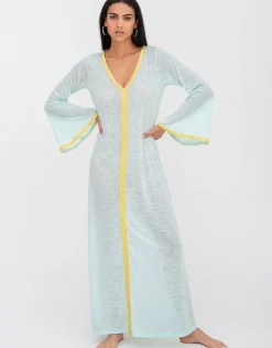 Pitusa Bell Sleeve Kaftan - Aqua Discount