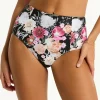 Sea Level Belle Panelled High Waist Bikini Pant - Black Fashion