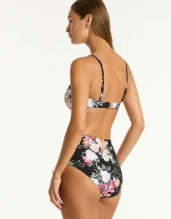 Sea Level Belle Panelled High Waist Bikini Pant - Black Fashion