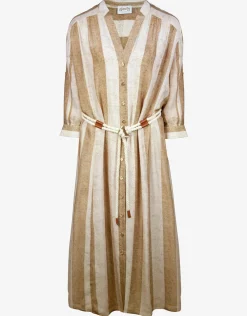 Maryan Mehlhorn Belted Long Dress - Sand Ivory Discount