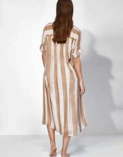 Maryan Mehlhorn Belted Long Dress - Sand Ivory Discount