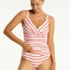 Sea Level Biarritz Cross Front Tankini Top - Flame Hot