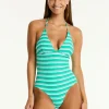 Sea Level Biarritz Longline Halter Swimsuit - Evergreen Best