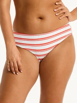 Sea Level Biarritz Mid Bikini Pant - White and Red Stripe Online