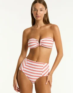 Sea Level Biarritz V Bar Bandeau Bikini Top - Flame Discount