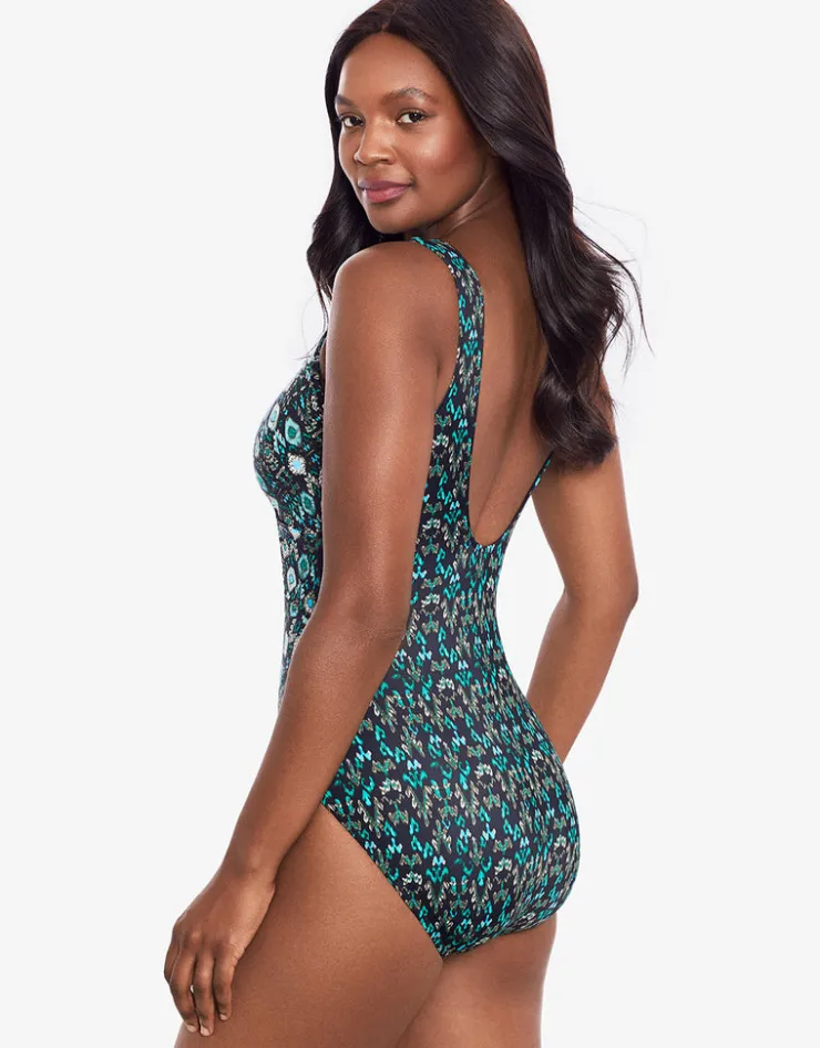 Miraclesuit Bijoux Criss-Cross Escape Swimsuit - Green Sale