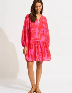 Seafolly Birds of Paradise Cover Up Hot