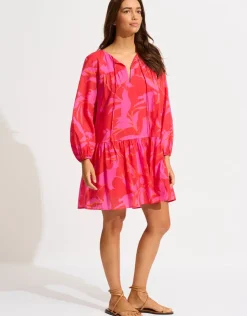 Seafolly Birds of Paradise Cover Up Hot