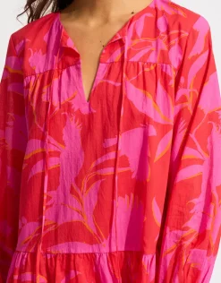 Seafolly Birds of Paradise Cover Up Hot