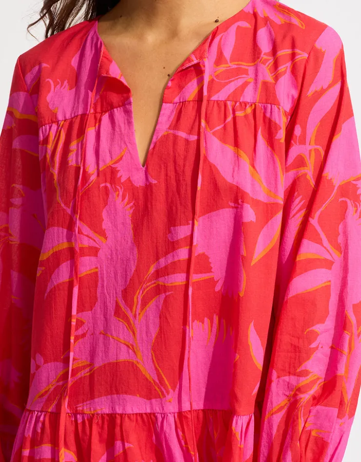 Seafolly Birds of Paradise Cover Up Hot