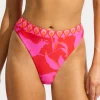Seafolly Birds of Paradise High Rise Bikini Pant - Chilli Red New