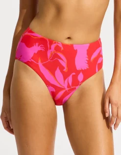 Seafolly Birds of Paradise High Waist Bikini Pant - Chilli Red Best