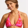 Seafolly Birds of Paradise Reversible Longline Tri Bikini Top - Chilli Red Fashion