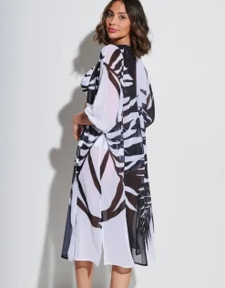 Roidal Black and White Midi Beach Shirt Online